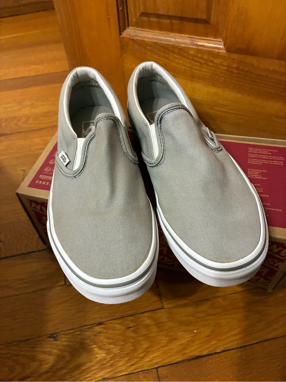 Vans Slip-On Canvas Sneakers in Light Gray